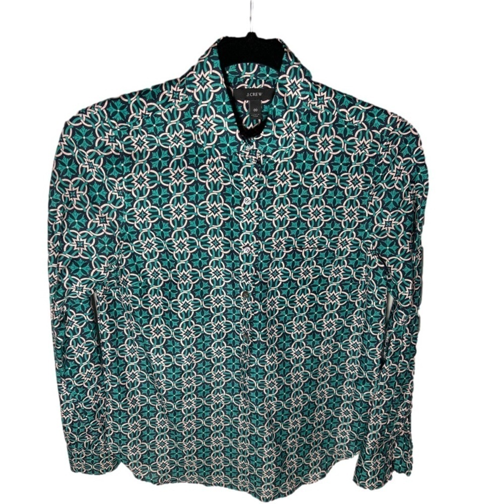 J. Crew Lightweight 3/4 button-down Silk Blend Blouse size 00